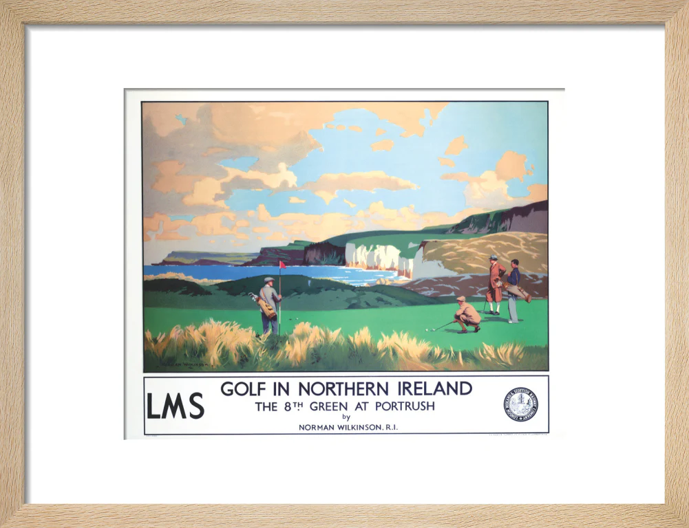 'Golf in Northern Ireland', LMS poster, c 1925. - Image 44