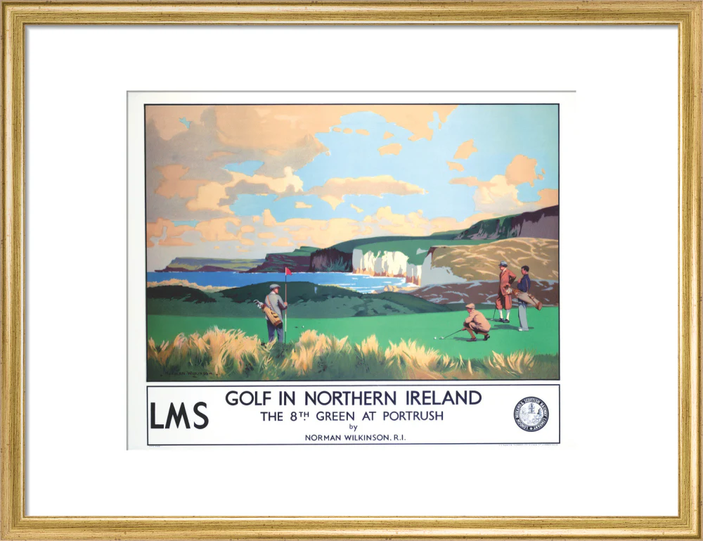 'Golf in Northern Ireland', LMS poster, c 1925. - Image 48