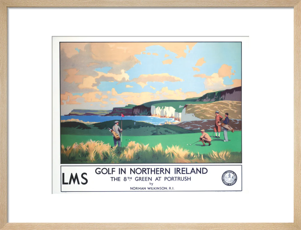'Golf in Northern Ireland', LMS poster, c 1925. - Image 49