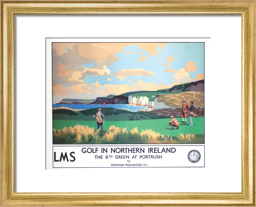 'Golf in Northern Ireland', LMS poster, c 1925. - Image 5