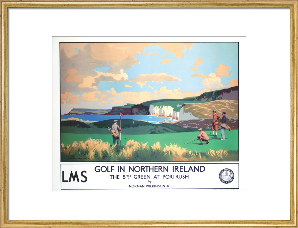 'Golf in Northern Ireland', LMS poster, c 1925. - Image 53