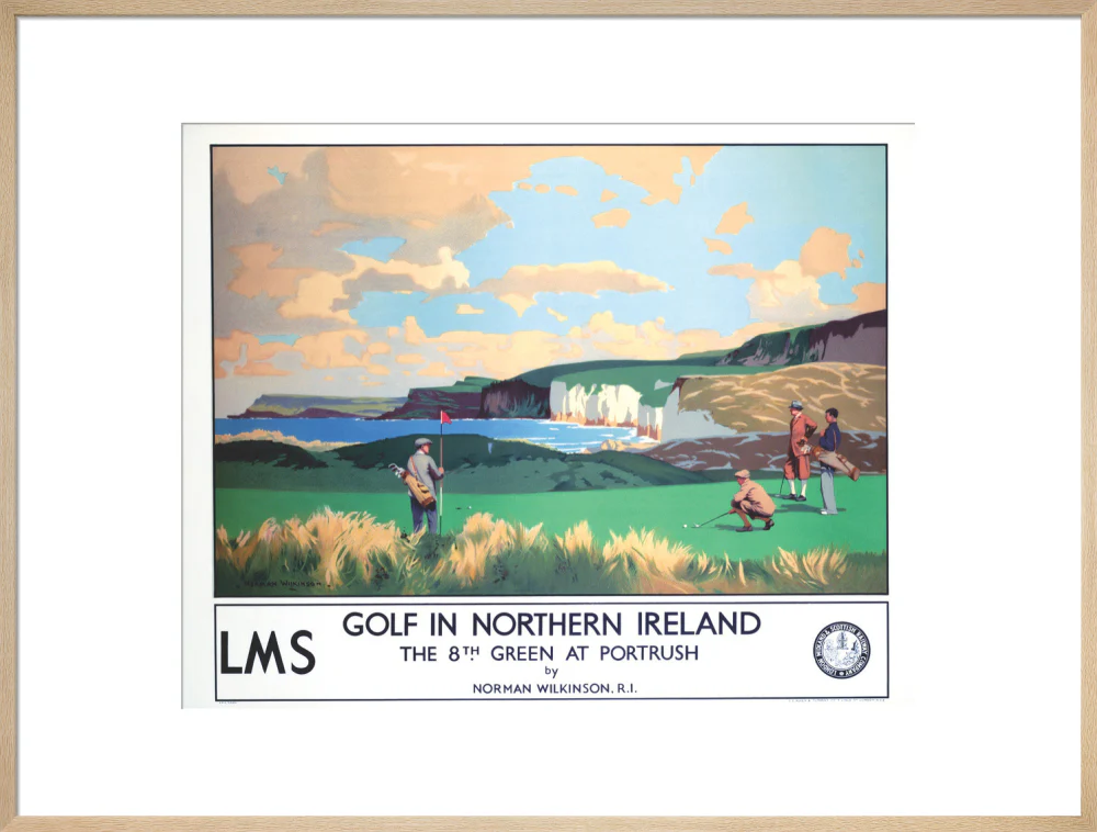 'Golf in Northern Ireland', LMS poster, c 1925. - Image 59