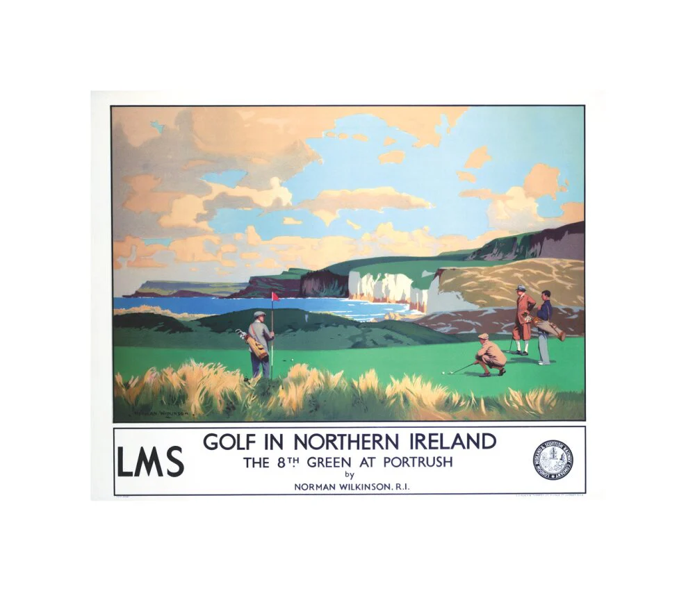 'Golf in Northern Ireland', LMS poster, c 1925. - Image 60