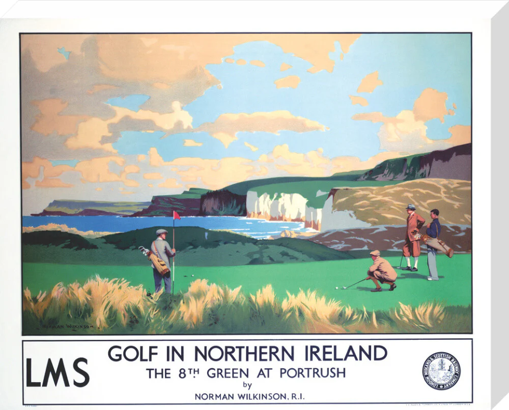 'Golf in Northern Ireland', LMS poster, c 1925. - Image 66
