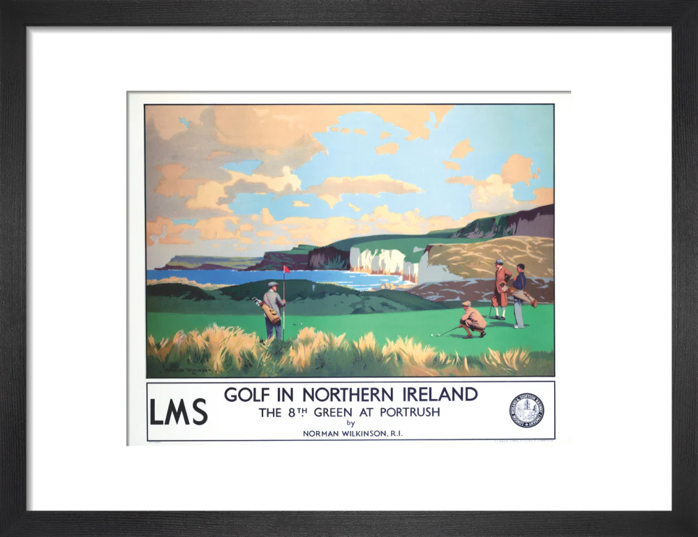 'Golf in Northern Ireland', LMS poster, c 1925. - Image 8