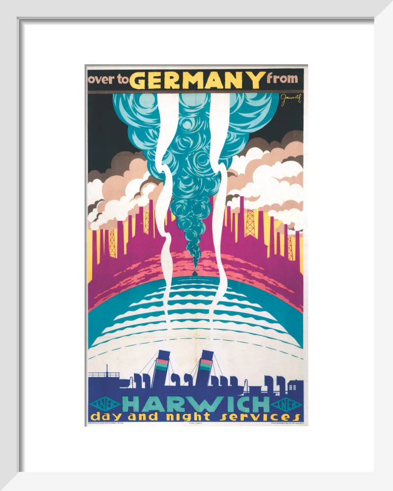 'Over to Germany from Harwich', LNER poster, 1923-1947. - Image 4