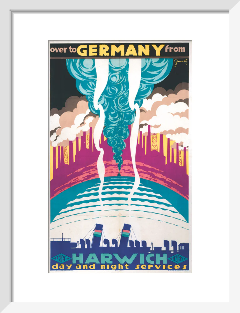 'Over to Germany from Harwich', LNER poster, 1923-1947. - Image 9