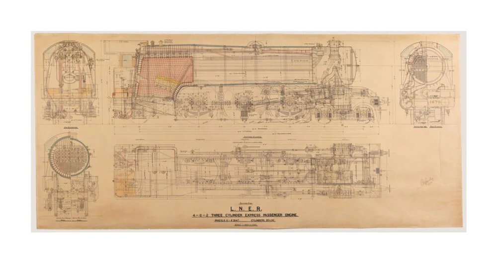 Sectional general arrangement drawing of LNER Class A3 4-6-2, Q-96 (Flying Scotsman). - Image 30
