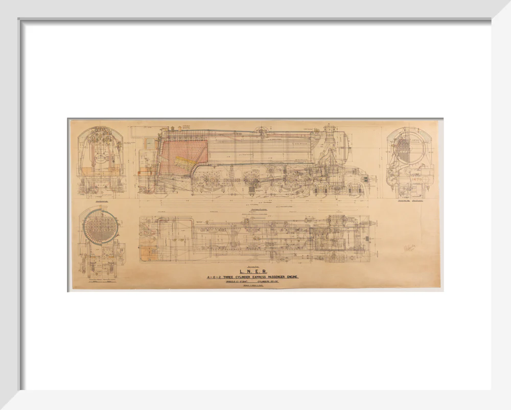 Sectional general arrangement drawing of LNER Class A3 4-6-2, Q-96 (Flying Scotsman). - Image 4