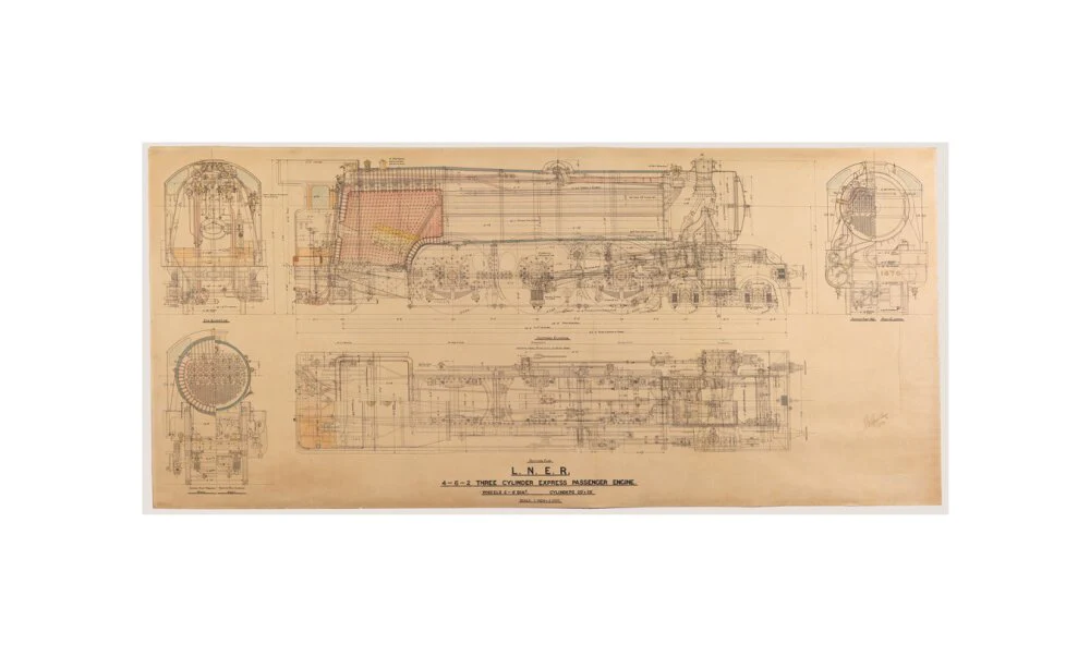 Sectional general arrangement drawing of LNER Class A3 4-6-2, Q-96 (Flying Scotsman). - Image 60