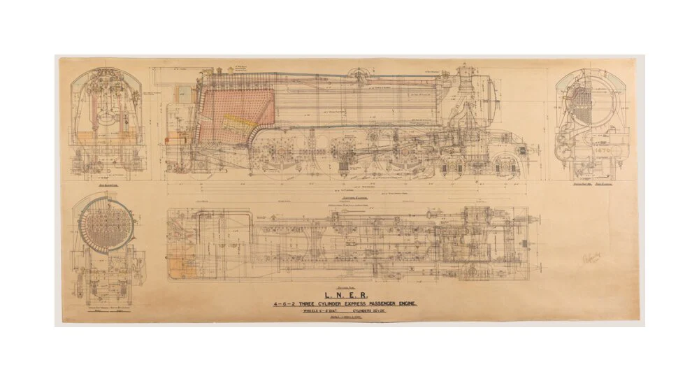 Sectional general arrangement drawing of LNER Class A3 4-6-2, Q-96 (Flying Scotsman). - Image 62