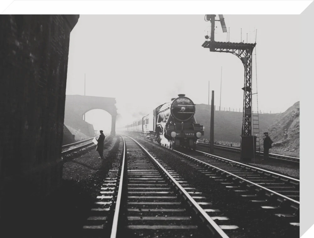LNER 4472, Flying Scotsman by LNWR(?) overbridge, Sandy, circa 1933. - Image 32