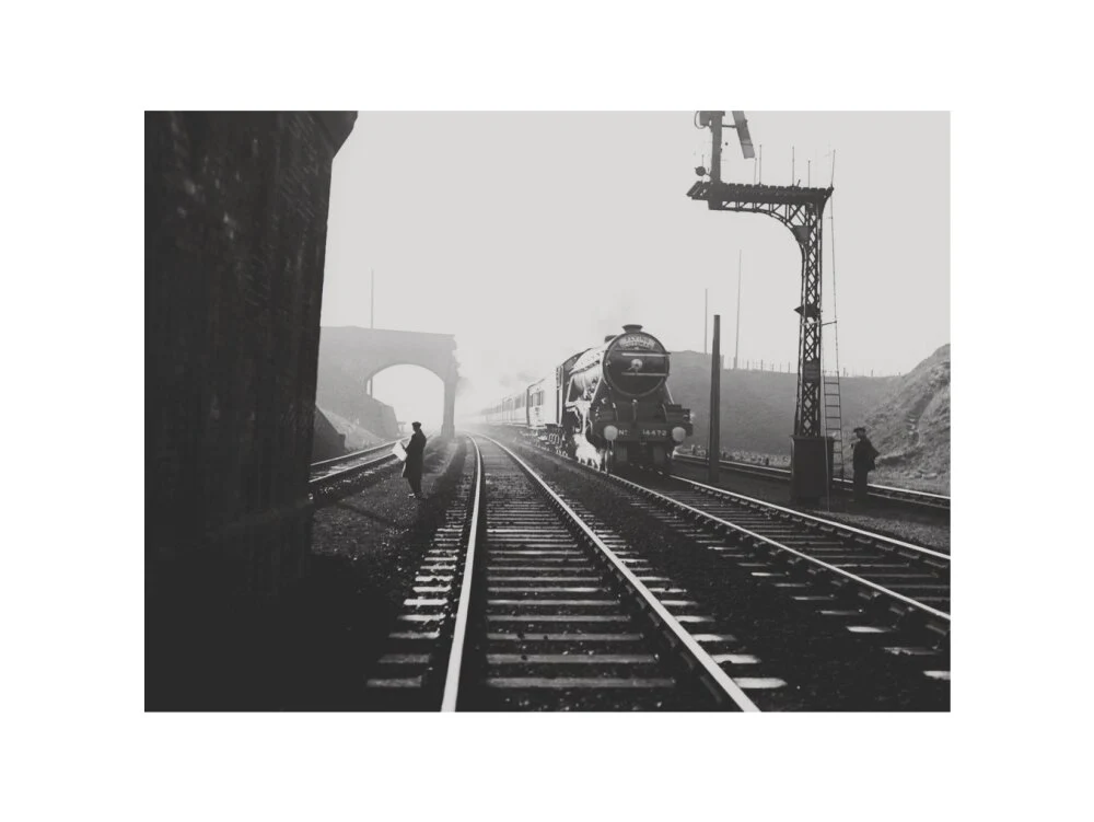 LNER 4472, Flying Scotsman by LNWR(?) overbridge, Sandy, circa 1933. - Image 50