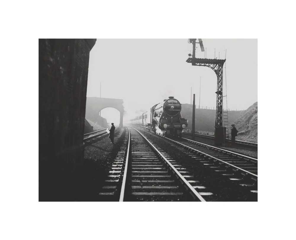 LNER 4472, Flying Scotsman by LNWR(?) overbridge, Sandy, circa 1933. - Image 60