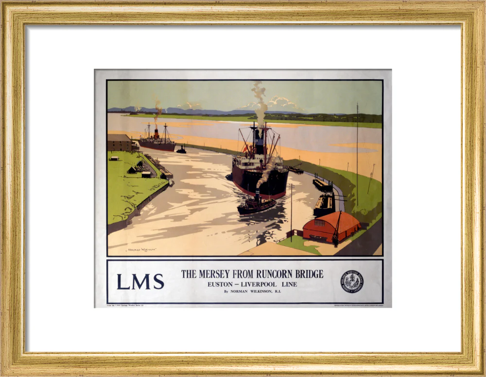 'The Mersey from Runcorn Bridge', LMS poster, 1923-1947. - Image 10
