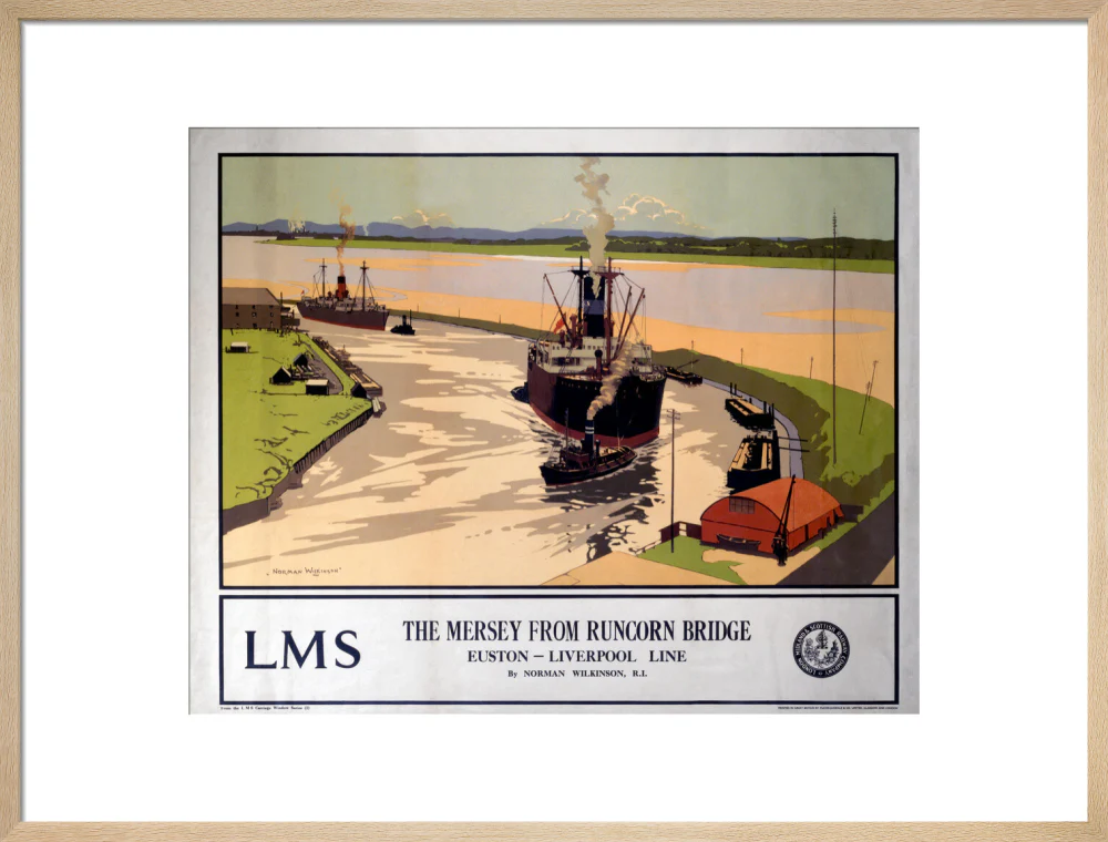 'The Mersey from Runcorn Bridge', LMS poster, 1923-1947. - Image 21