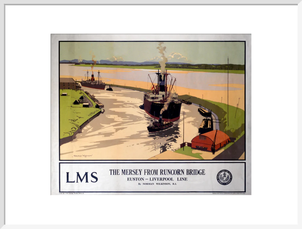 'The Mersey from Runcorn Bridge', LMS poster, 1923-1947. - Image 24