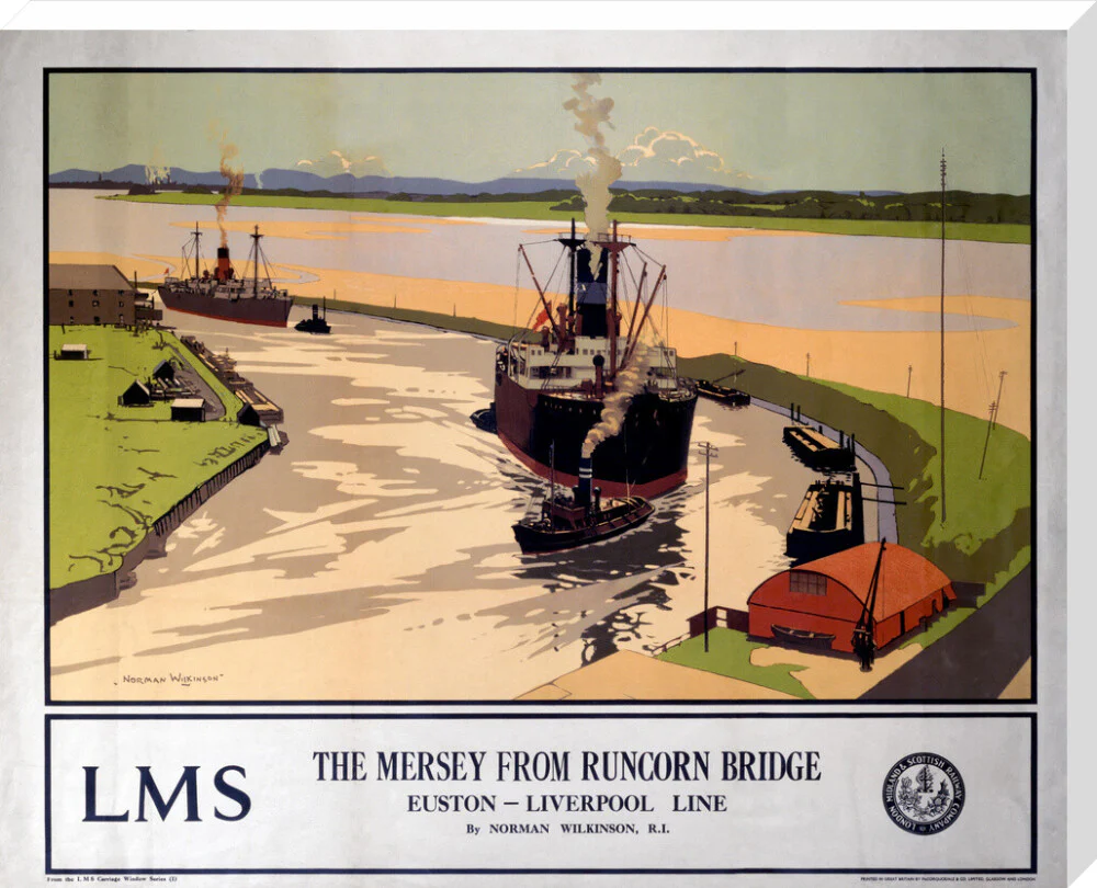 'The Mersey from Runcorn Bridge', LMS poster, 1923-1947. - Image 34