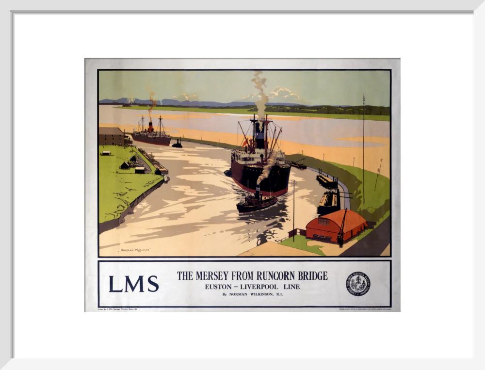 'The Mersey from Runcorn Bridge', LMS poster, 1923-1947. - Image 47