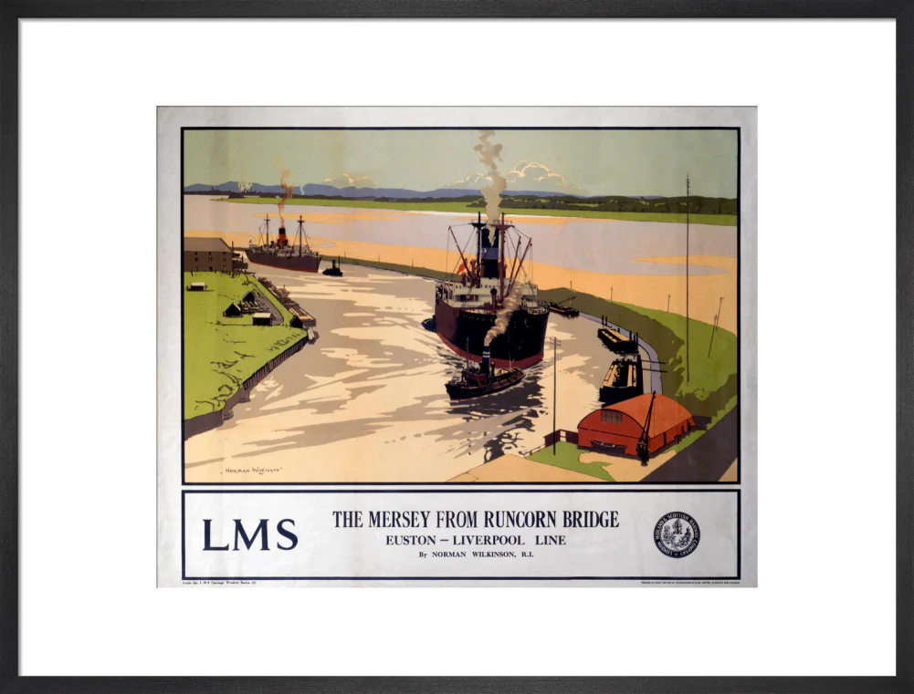 'The Mersey from Runcorn Bridge', LMS poster, 1923-1947. - Image 51