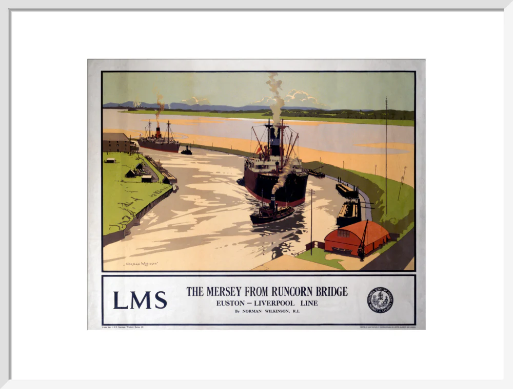 'The Mersey from Runcorn Bridge', LMS poster, 1923-1947. - Image 52