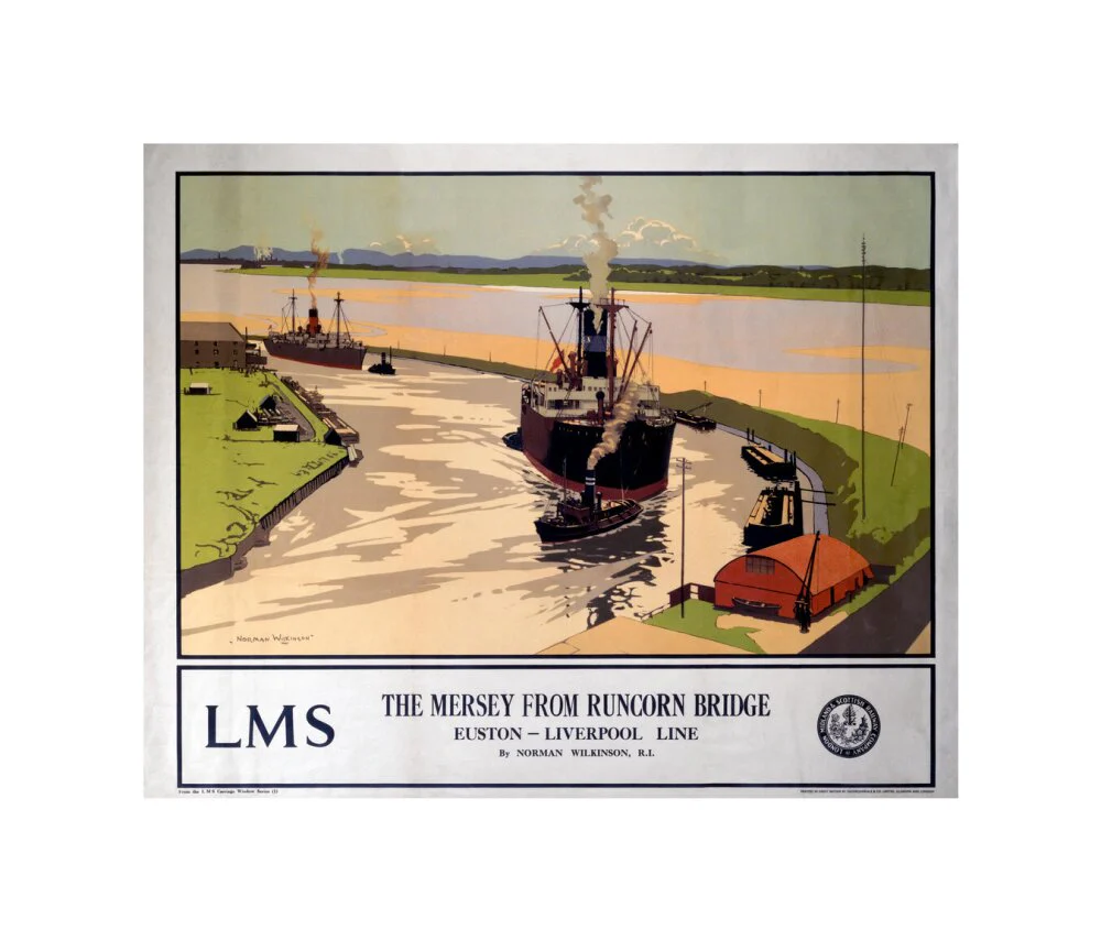 'The Mersey from Runcorn Bridge', LMS poster, 1923-1947. - Image 60