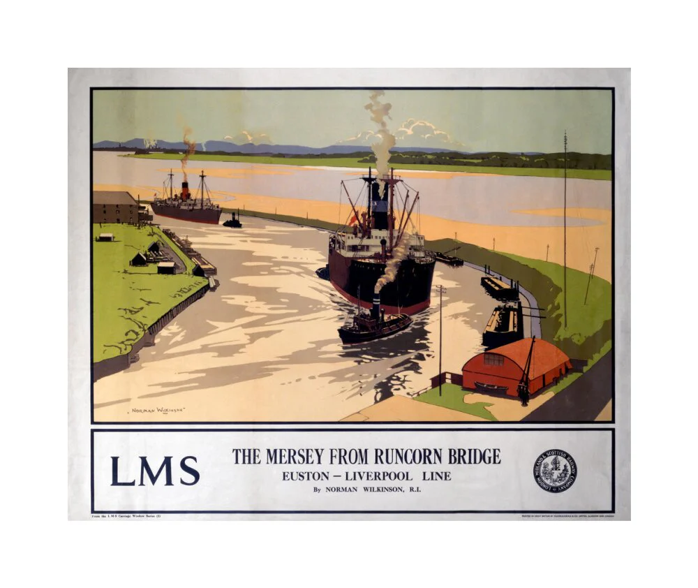'The Mersey from Runcorn Bridge', LMS poster, 1923-1947. - Image 61