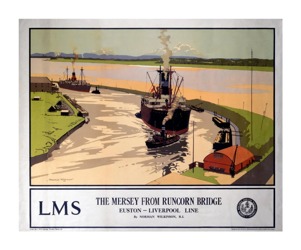 'The Mersey from Runcorn Bridge', LMS poster, 1923-1947. - Image 63