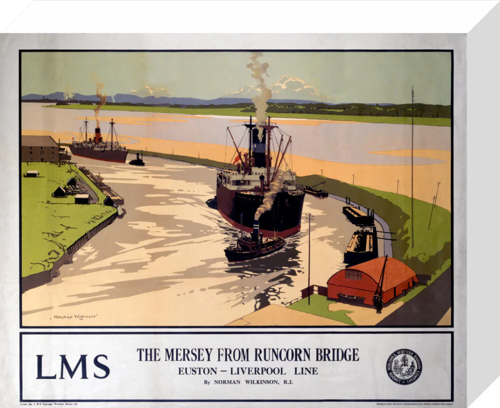'The Mersey from Runcorn Bridge', LMS poster, 1923-1947. - Image 64