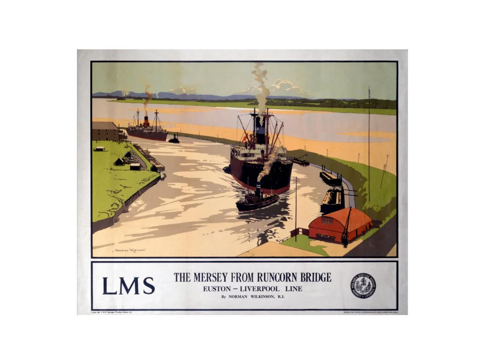 'The Mersey from Runcorn Bridge', LMS poster, 1923-1947. - Image 7