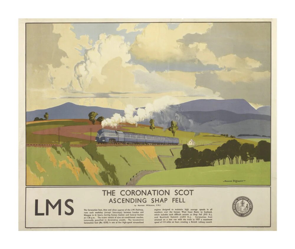 'The Coronation Scot Ascending Shap Fell', LMS poster, 1937. - Image 30