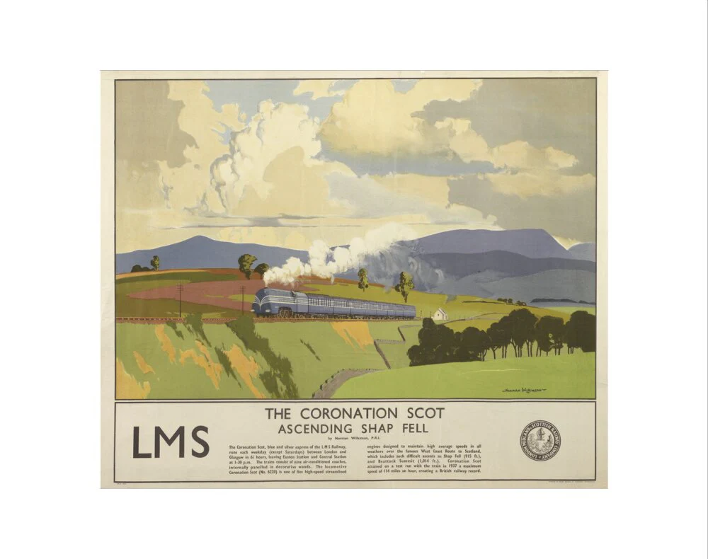'The Coronation Scot Ascending Shap Fell', LMS poster, 1937. - Image 35