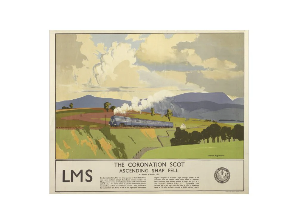 'The Coronation Scot Ascending Shap Fell', LMS poster, 1937. - Image 45