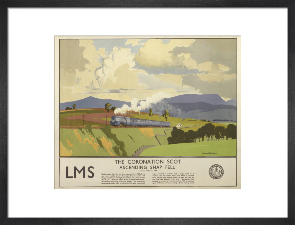 'The Coronation Scot Ascending Shap Fell', LMS poster, 1937. - Image 46