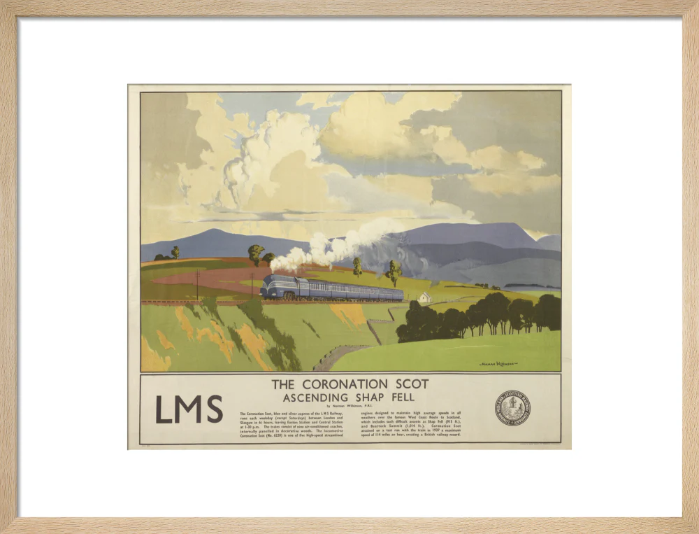 'The Coronation Scot Ascending Shap Fell', LMS poster, 1937. - Image 49