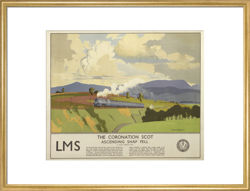 'The Coronation Scot Ascending Shap Fell', LMS poster, 1937. - Image 53