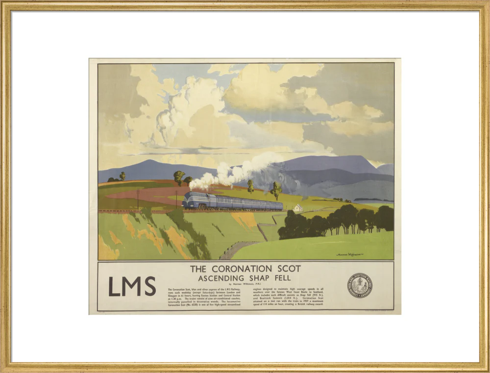 'The Coronation Scot Ascending Shap Fell', LMS poster, 1937. - Image 58
