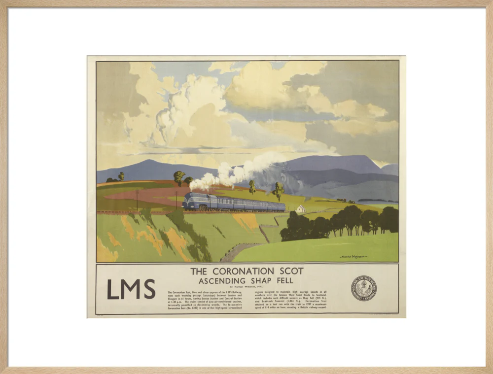 'The Coronation Scot Ascending Shap Fell', LMS poster, 1937. - Image 59