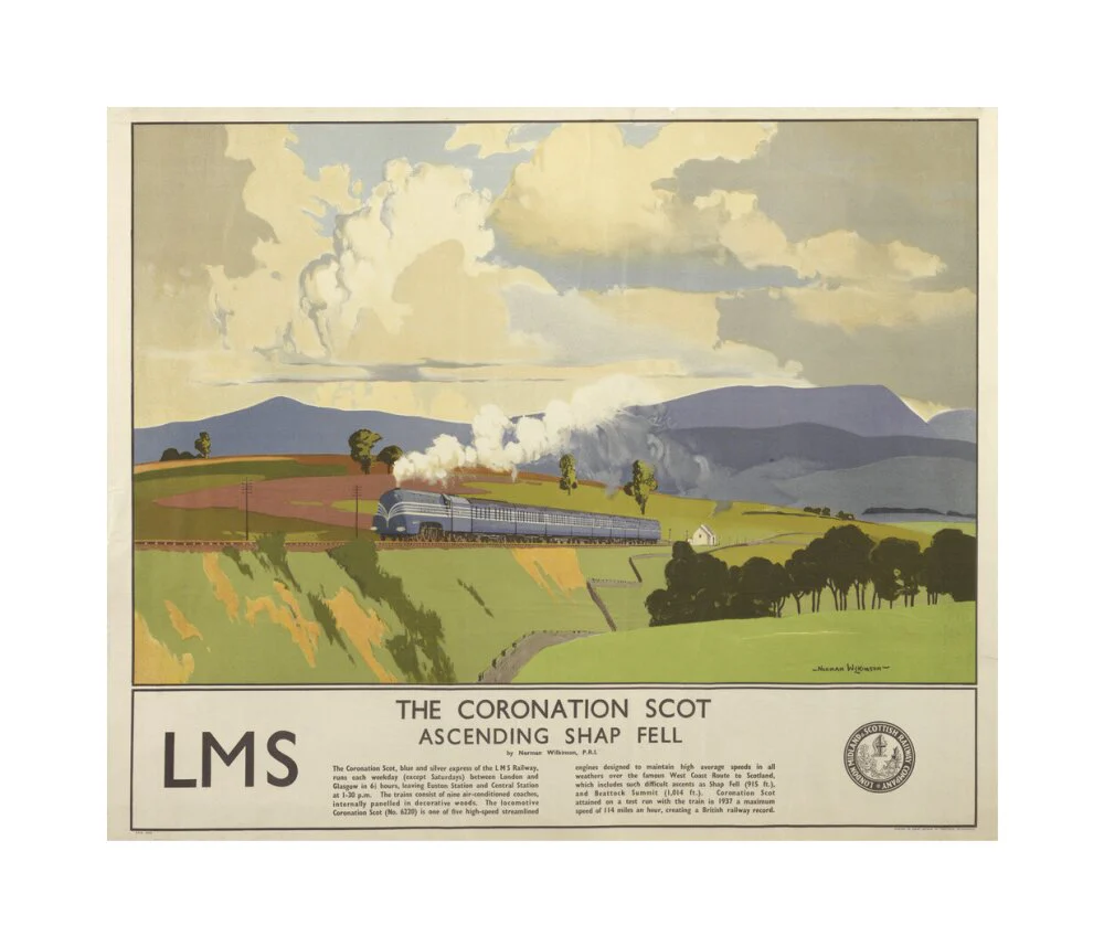 'The Coronation Scot Ascending Shap Fell', LMS poster, 1937. - Image 61