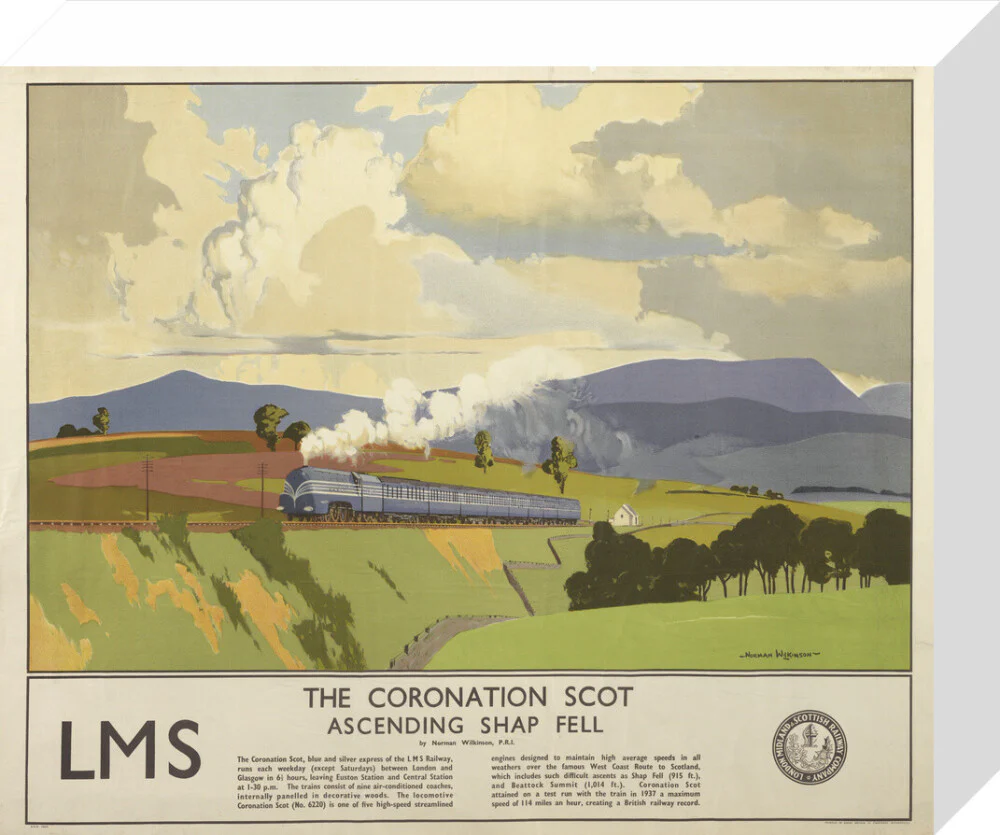 'The Coronation Scot Ascending Shap Fell', LMS poster, 1937. - Image 64