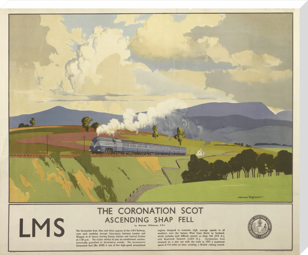 'The Coronation Scot Ascending Shap Fell', LMS poster, 1937. - Image 67