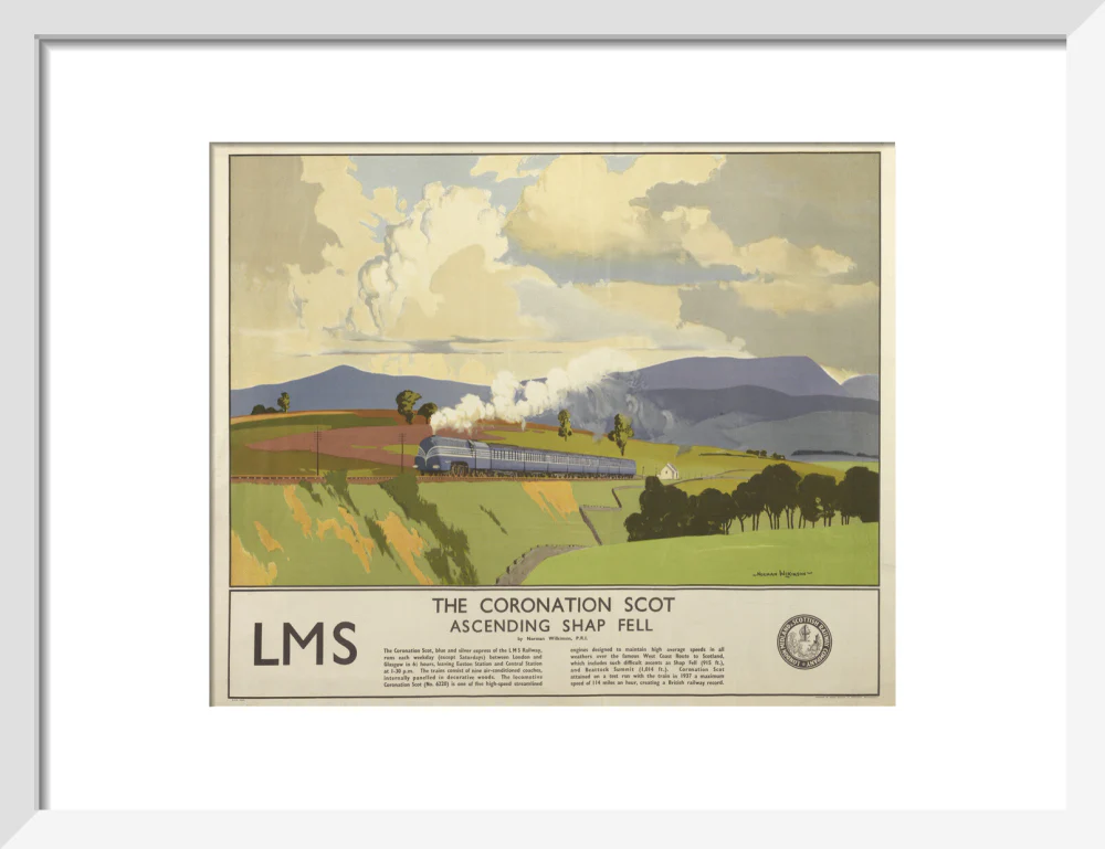 'The Coronation Scot Ascending Shap Fell', LMS poster, 1937. - Image 9