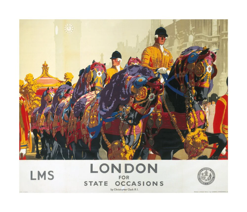 'London for State Occasions', LMS poster, 1930s. - Image 29