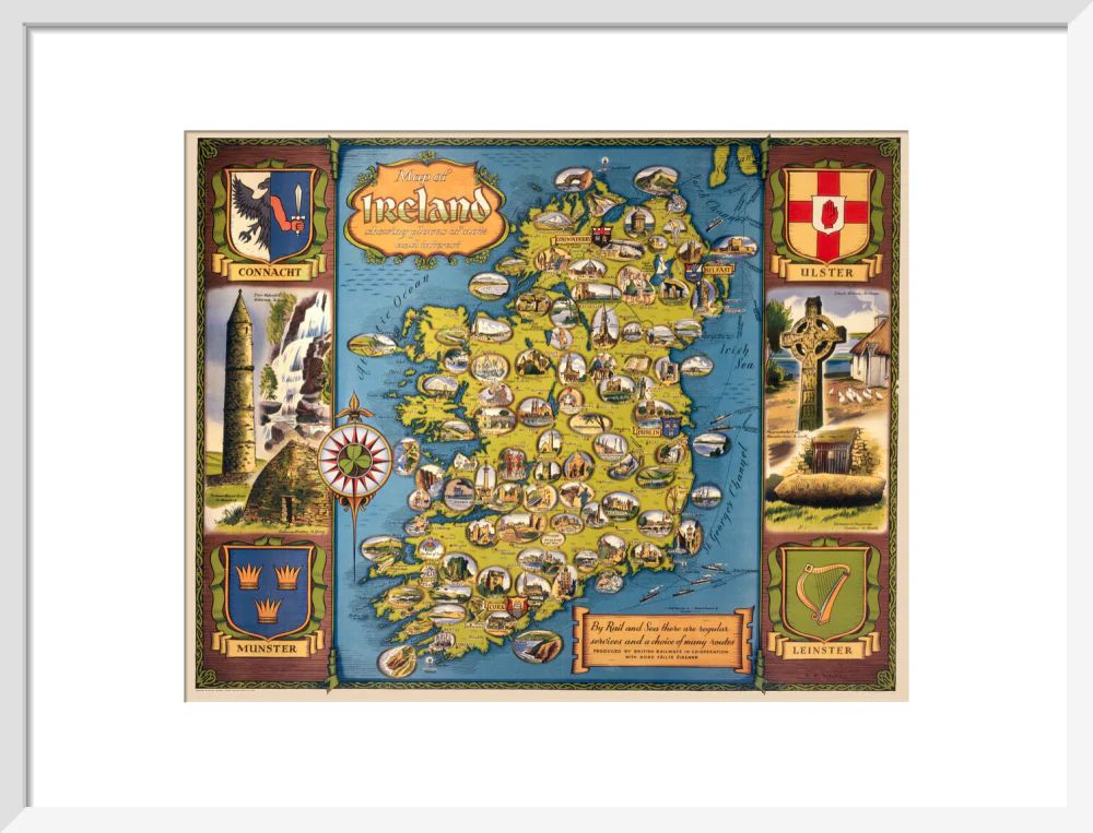 Map of Ireland, BR poster, c 1950s. - Image 47