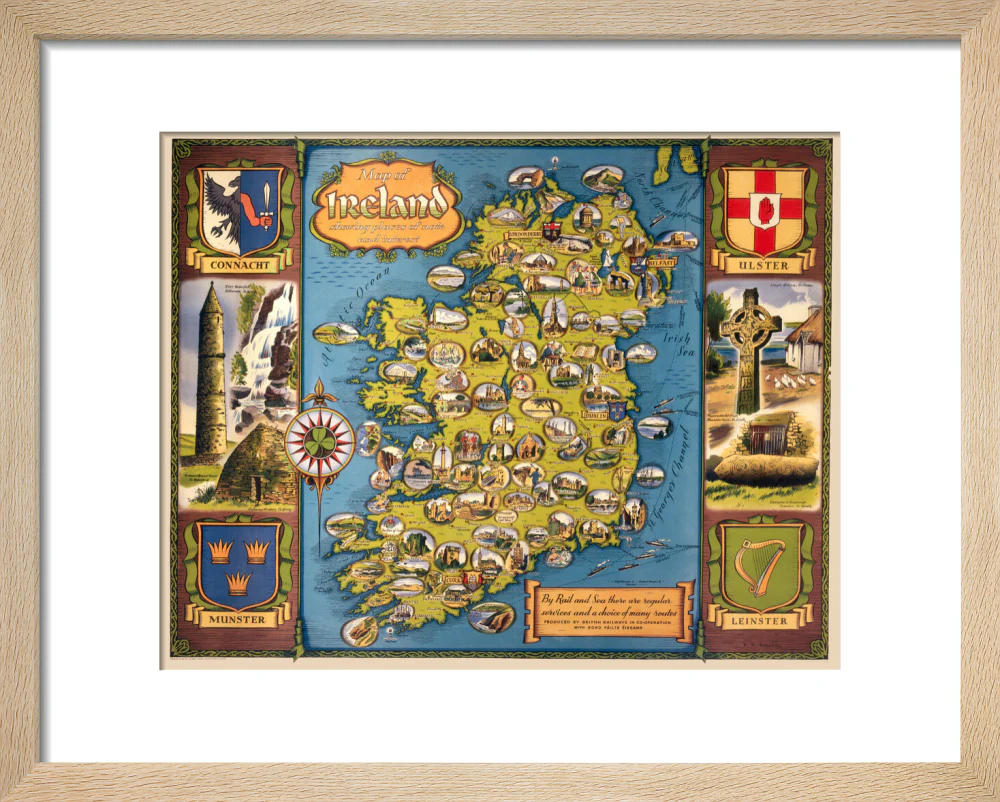 Map of Ireland, BR poster, c 1950s. - Image 6