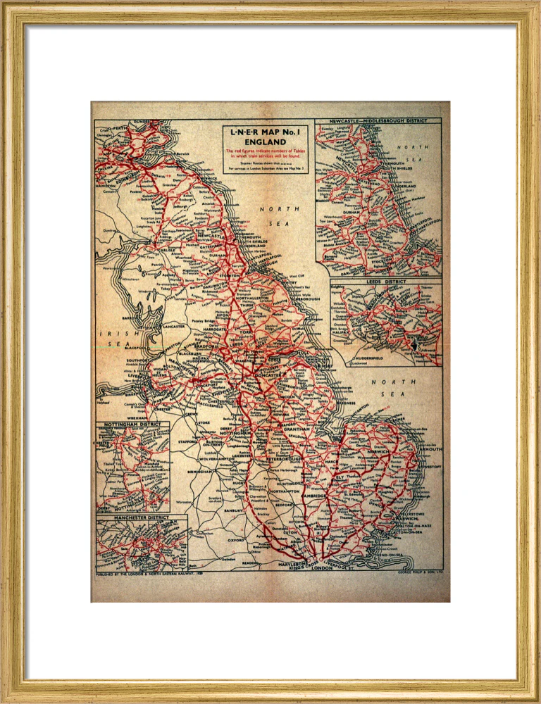 Map of England as served by the London & North Eastern Railway, c.1930. - Image 15