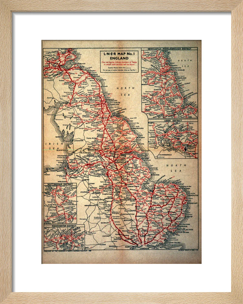 Map of England as served by the London & North Eastern Railway, c.1930. - Image 6