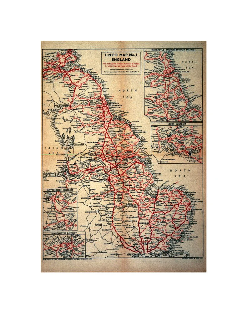 Map of England as served by the London & North Eastern Railway, c.1930. - Image 60