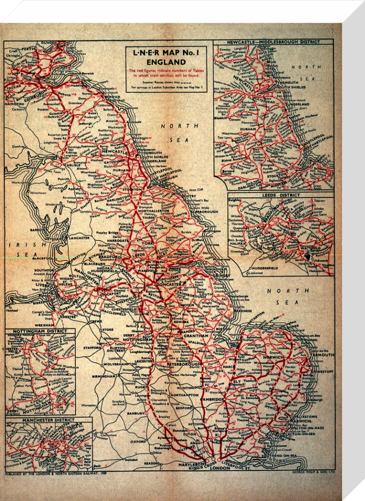 Map of England as served by the London & North Eastern Railway, c.1930. - Image 65