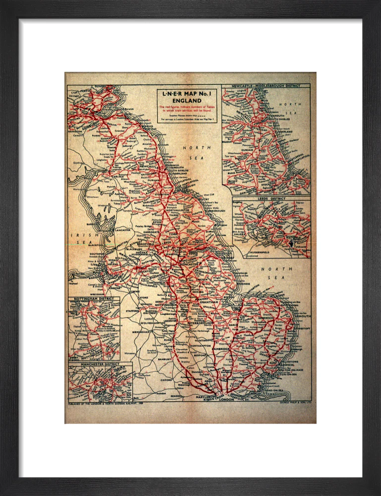 Map of England as served by the London & North Eastern Railway, c.1930. - Image 8